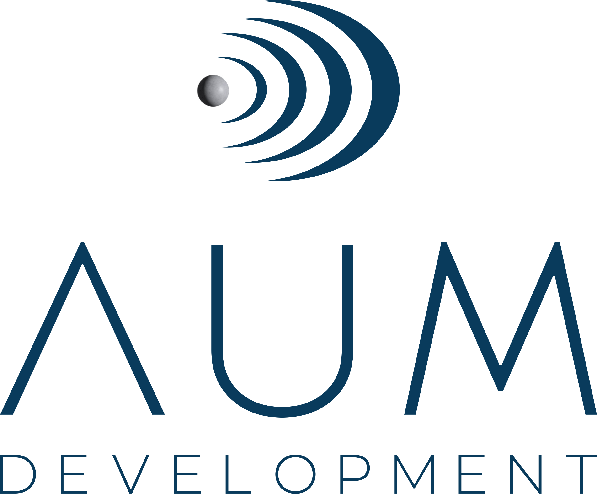 Allia Development logo: blue curved arcs forming a circular motif with a gray sphere at the center, followed by the brand name Allia Development in blue letters(ed)